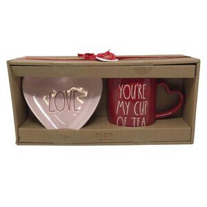 Rae Dunn Ceramic Love Themed Mug Set (You're My Cup of Tea/Love/Plate & Mug Set)